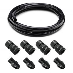 Koolance QD3 Male and Female Quick Disconnect Set (4-pack) and PVC Flexible Tubing (3m) Bundle, 13mm x 16mm to G1/4