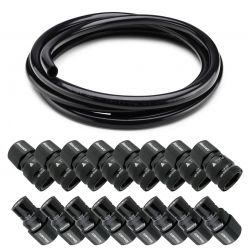 Koolance QD3 Male and Female Quick Disconnect Set (8-pack) and PVC Flexible Tubing (3m) Bundle, 13mm x 16mm